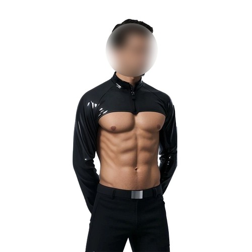 Latex rubber long sleeve shrug - rubber,