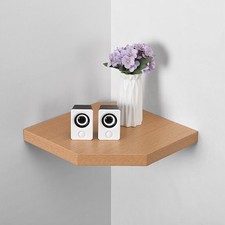 Floating Corner Wall Shelf White Lilac, Oak, Black MDF Wood Display Shelves 