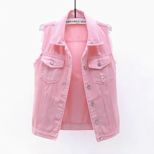 Women waistcoat denim vest - waistcoat,