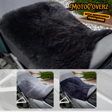 Motorcycle Foam Line Sheepskin Seat Cushion Bike Pad Cover with Straps Universal