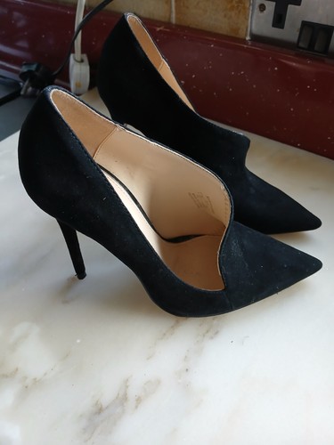 Zara woman black suede high - suede, 4"