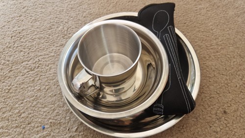 Camping set stainless steel - ,