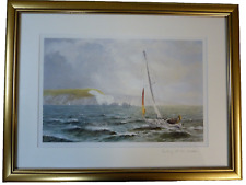 'Sailing off the Needles' Framed Signed Print by Robin Davidson