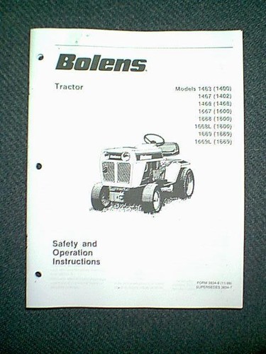 Bolens tractor models - bolens, 1463