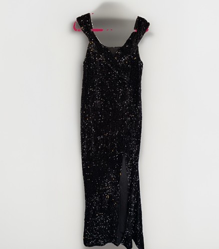Faeriesty black sequin maxi - black,