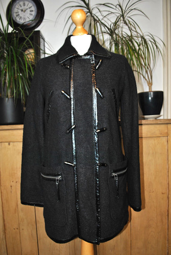 Topshop black duffle coat - topshop, size