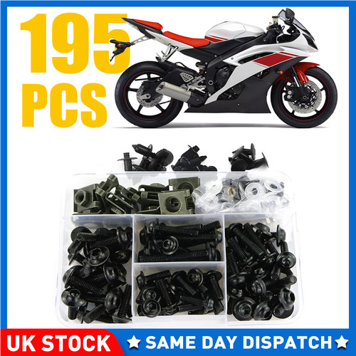 Black motorbike fairing bolts - fairing,