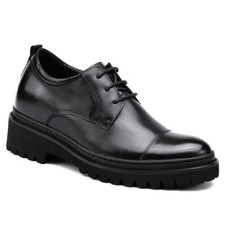 US10 CHAMARIPA 9cm/3.54inch Elevator Shoes Men Height Increase Black oxford