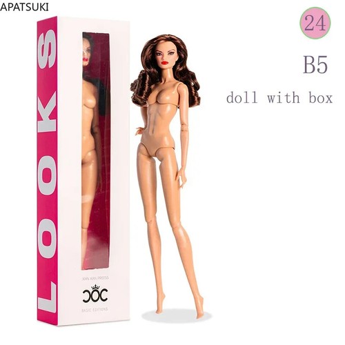 Wavy hair doll nude skin - 12",