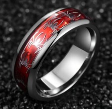 Spiderman Ring High Quality Stainless Steel 8mm Size Q Marvel DC COMICS NEW