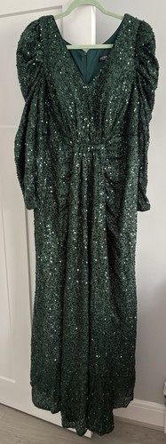 Dark green full length sparkly - full,
