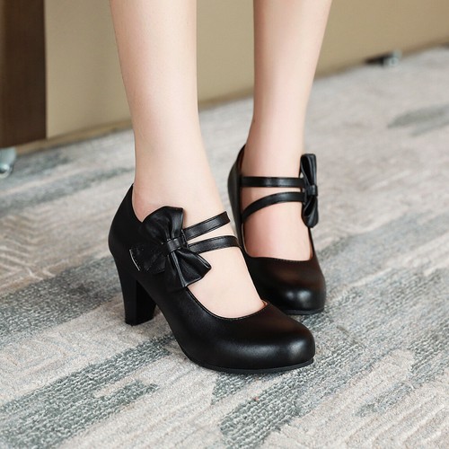 Mid high heels - high, round