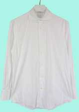 SUITSUPPLY Formal Shirt Men's LARGE Cutaway Collar White Button Up