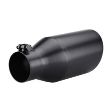 Diesel Exhaust Tip 3" Inlet 5" Outlet 12" Long Black Stainless Steel Bolt On