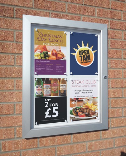 Outdoor lockable notice board - notice,