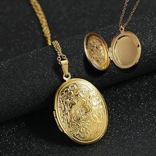 9ct gold locket necklace - gold,