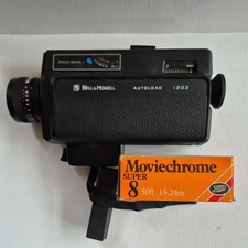 Bell and Howell Autoload 1203 Movie Camera Vintage Home Untested + Super 8 film