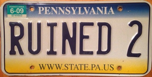 Vanity ruined license plate - 2,