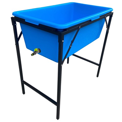 Dog bath with metal - with,