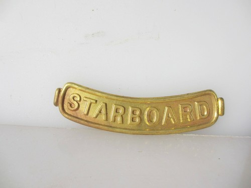 Vintage brass boat starboard - boat, "starboard"