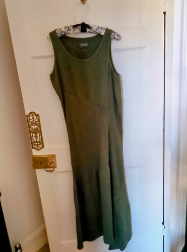 Oska green linen asymetric hem