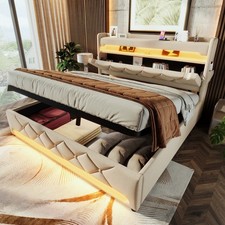 LED Upholstered Bed 6ft Super