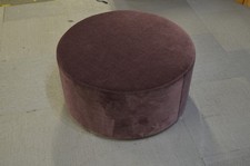 Velvet Pouffe Round Footstool Purple Velvet 70cm Foot Stool Ex Display Clearance