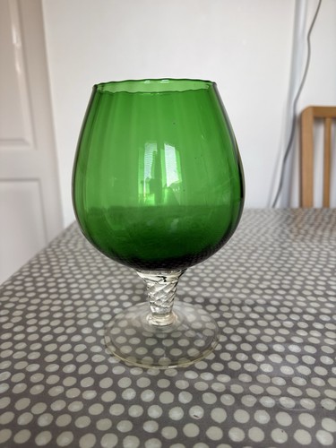 Vintage green brandy glass - vintage,