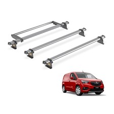 Vauxhall Combo Roof Rack for 2018+ [L1] 3x Roof Bars & Roller Van Guard Trade