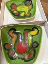 Poole Pottery Delphis 361 Vintage Tray Dish Plate X 2 In Original Box