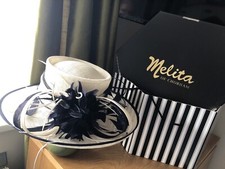 Stunning White And Blue Hat In