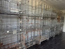 Folding Metal Stacking Storage cage Stillage dropdown Front