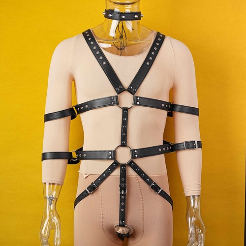 Men leather body harness - leather,