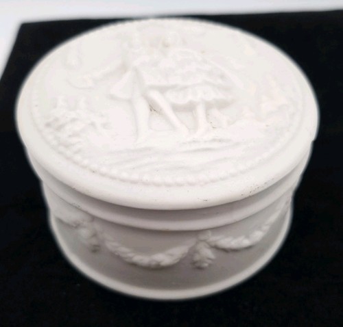 Parian ware trinket box bisque - parian,