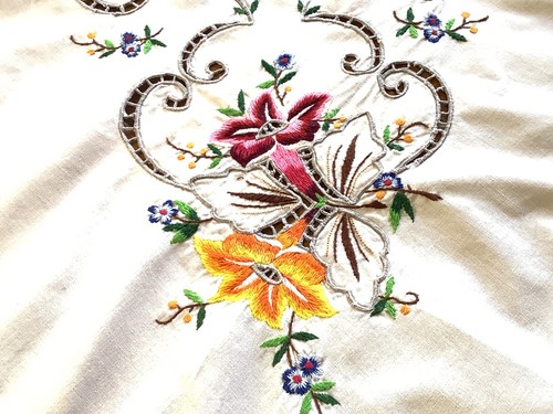 Vintage large hand embroidered - large,