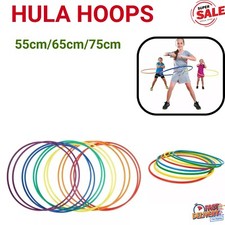 Solid Plastic Hula Hoop Multicolor Fitness Hoops Kids & Adults 55cm, 65cm, 75cm