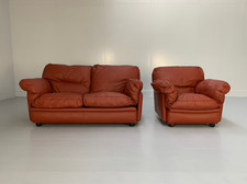 Poltrona Frau "Poppy" 2-Seat Sofa & Armchair - In Buffalo Leather