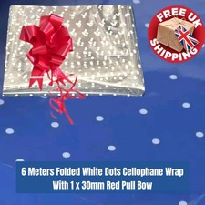 6M White Dots Clear Cellophane
