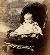 Antique CDV Carte De Visite photograph baby spoon back chair G Warren #44