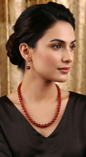 Jewellery set coral beads - set,