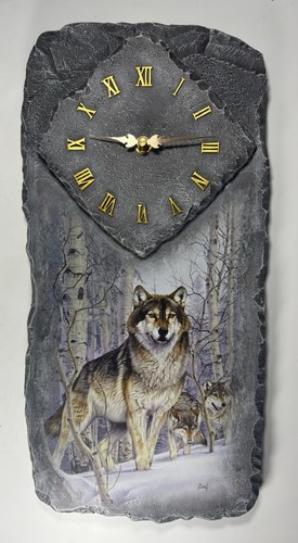Bradford exchange wolf clock - bradford,