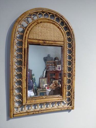 Vintage wicker rattan oval - vintage,