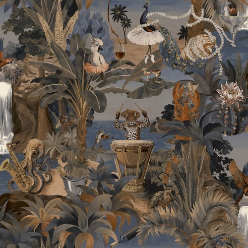 Navy tropical animal - navy,