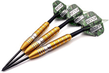 44g 90% Tungsten Darts Gold Barrels, Stems + Pentathlon Circuit board Flights