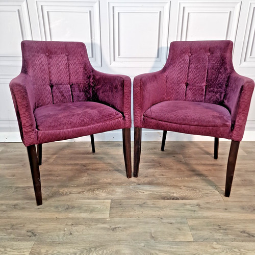 Pair vintage tub chairs - tub,