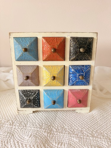 Indian wooden drawer spice - indian, 9