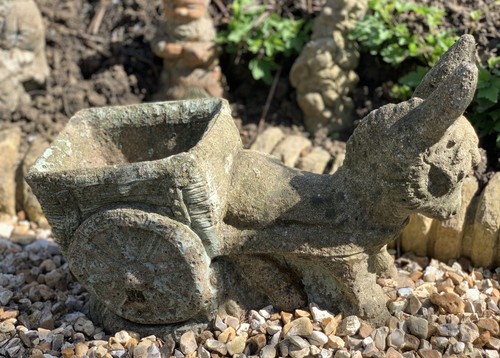 Garden concrete stone donkey - stone,