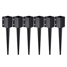 6-Pack Fence Post Anchor Ground Spike 24 x 4 x 4 In Metal Fence Stakes