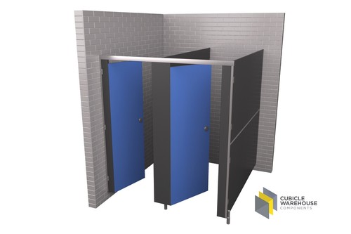 Double corner prefab toilet - double, corner,