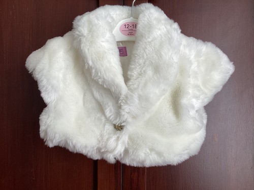 White faux fur bolero - f, &